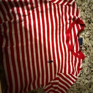 Striped Red and White Polo Shirt